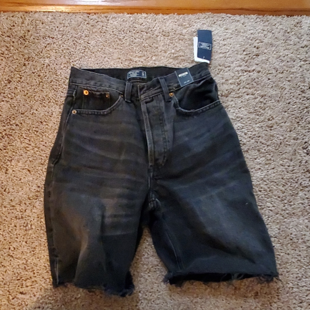Black jean shorts